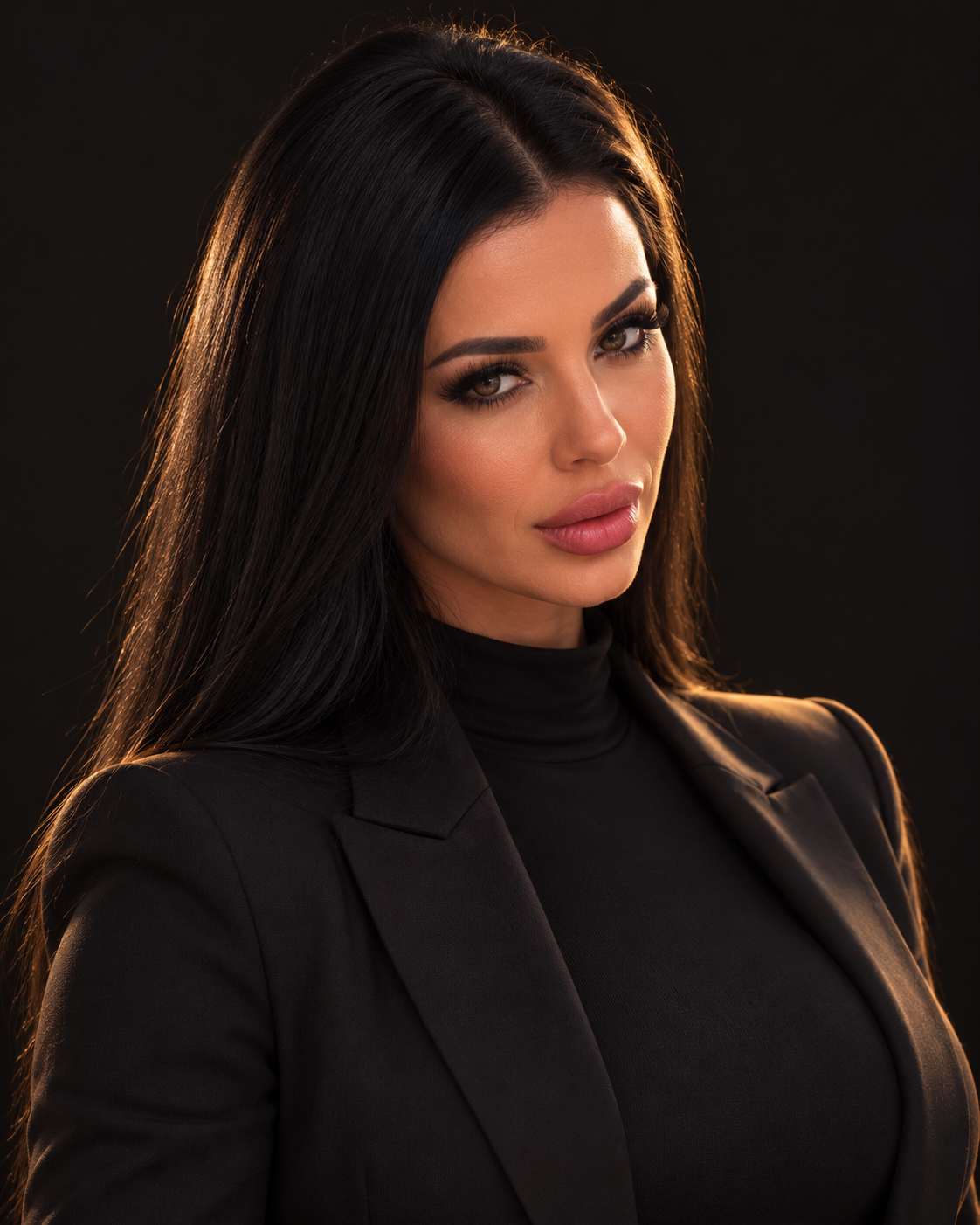 KI-gestütztes Business-Porträt von Selena Black nach ihrem Originalfoto